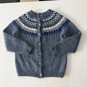 Nordic ski wool cardigan sweater